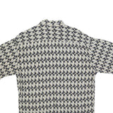 CAMPIA Mens Black & Beige Pattern Shirt L Cotton Blend Short Sleeve Casual