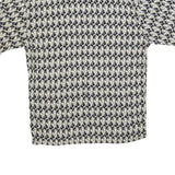CAMPIA Mens Black & Beige Pattern Shirt L Cotton Blend Short Sleeve Casual