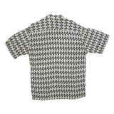 CAMPIA Mens Black & Beige Pattern Shirt L Cotton Blend Short Sleeve Casual