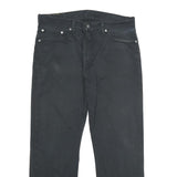 LEVI'S Mens Cotton Blend Black Regular Straight Trousers W36 L29 Classic Zip