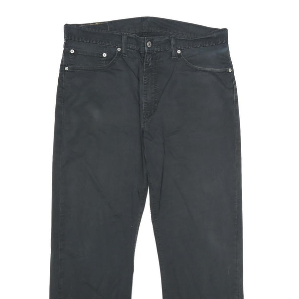 LEVI'S Mens Cotton Blend Black Regular Straight Trousers W36 L29 Classic Zip