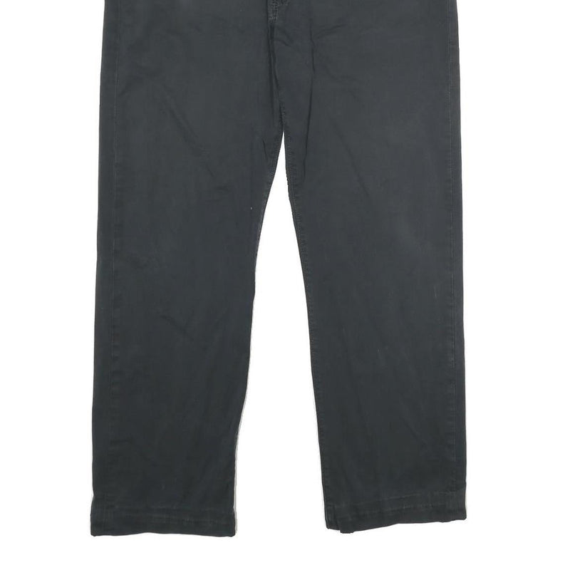 LEVI'S Mens Cotton Blend Black Regular Straight Trousers W36 L29 Classic Zip