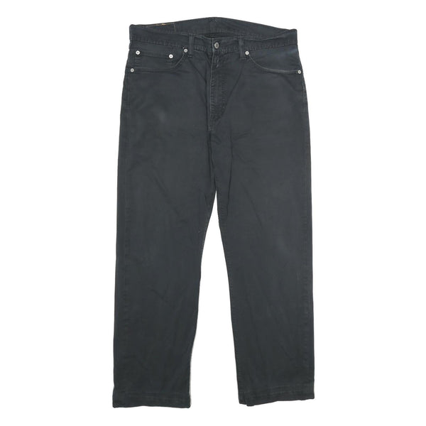 LEVI'S Mens Cotton Blend Black Regular Straight Trousers W36 L29 Classic Zip