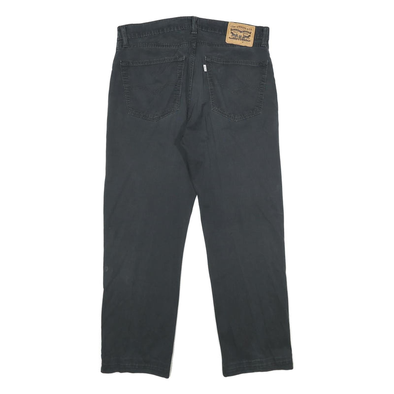 LEVI'S Mens Cotton Blend Black Regular Straight Trousers W36 L29 Classic Zip
