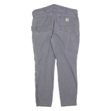 CARHARTT Womens Cotton Grey Slim Slim Fit Straight Leg Trousers W36 L30 Workwear