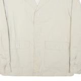 TORERO Mens Cream Button Cotton Blend Jacket M Classic Plain Casual Lightweight