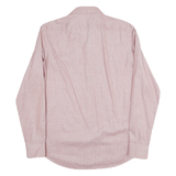 BOSS Mens Red Plain Regular Fit Shirt M Button Collar Cotton Blend Formal