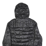 TOMMY HILFIGER Mens Black & Green Puffer Jacket S Nylon Hooded Zip