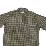 LINEA PRINCIPE Mens Olive & Mustard Patterned Shirt L Cotton Blend Casual