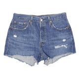 LEVI'S Womens Denim Blue Casual Shorts M W29 Distressed Frayed Hem