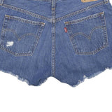 LEVI'S Womens Denim Blue Casual Shorts M W29 Distressed Frayed Hem