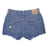 LEVI'S Womens Denim Blue Casual Shorts M W29 Distressed Frayed Hem
