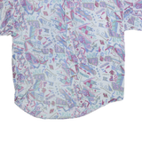 SOUTHWEST Mens White & Pastel Abstract Print Shirt L Polyester Blend Summer