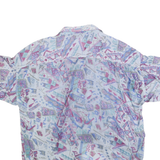 SOUTHWEST Mens White & Pastel Abstract Print Shirt L Polyester Blend Summer