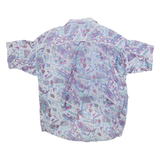 SOUTHWEST Mens White & Pastel Abstract Print Shirt L Polyester Blend Summer