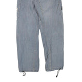 Womens Regular Fit Cotton Blend Blue Trousers W34 L32 Casual Straight Zip