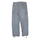 Womens Regular Fit Cotton Blend Blue Trousers W34 L32 Casual Straight Zip