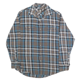 TIMBERLAND Mens Blue Brown Check Shirt M Button Front Casual Cotton