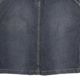 NEVADA Womens Blue Denim Straight Knee Length Cotton Blend XL Skirt Pockets