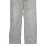 CARHARTT Mens Regular Fit Cotton Jeans Light Blue Button W34 L29 Workwear Casual