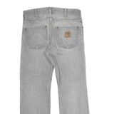 CARHARTT Mens Regular Fit Cotton Jeans Light Blue Button W34 L29 Workwear Casual