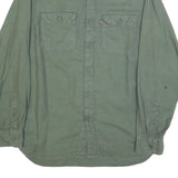 LEVI'S Mens Green Cotton Blend Shirt XS Casual Button Pocket Long Sleeve
