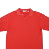 FILA Mens Red Short Sleeve Plain S Polo Shirt Cotton Blend Casual Sportswear