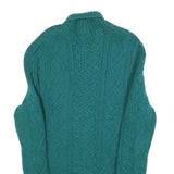Womens Green Patterned Pullover Jumper Cable Knit S Winter Knitwear