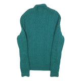 Womens Green Patterned Pullover Jumper Cable Knit S Winter Knitwear