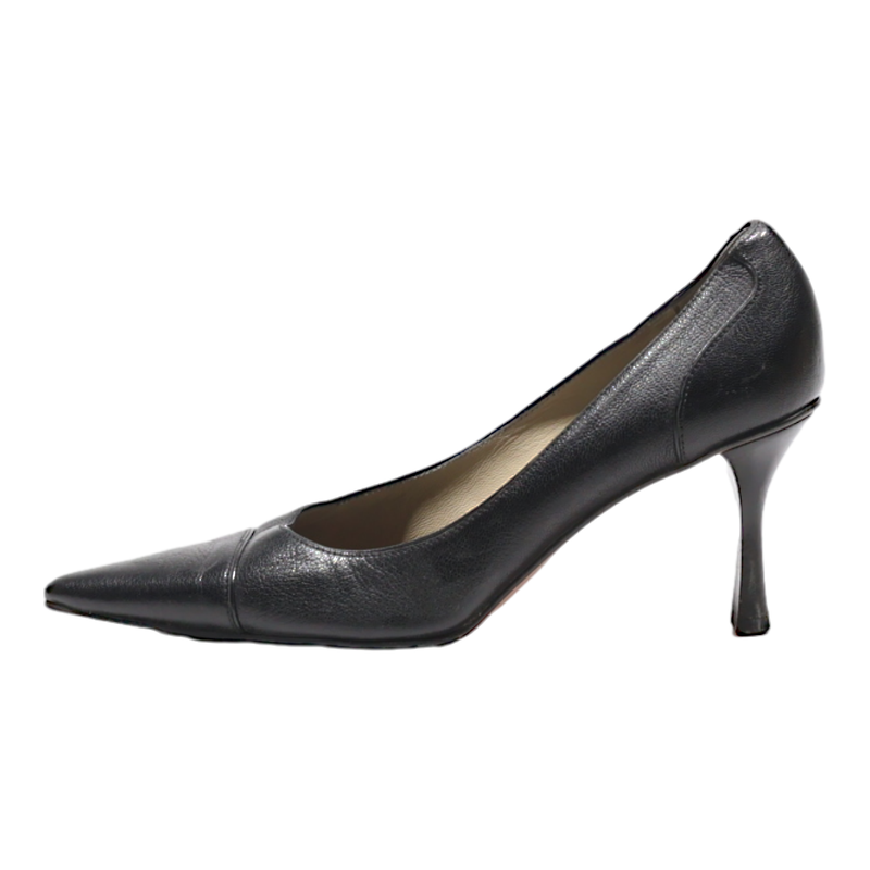 GUCCI Pump Heels Black Leather Womens UK 4