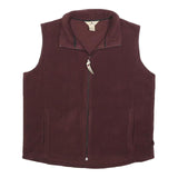 WOOLRICH Womens Maroon Fleece Jacket M Polyester Zip Outdoor Sleeveless Casual