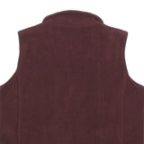 WOOLRICH Womens Maroon Fleece Jacket M Polyester Zip Outdoor Sleeveless Casual