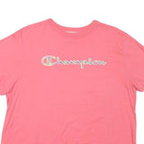CHAMPION Womens Pink XL Graphic T-Shirt Short Sleeve Crew Neck Cotton Blend
