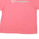 CHAMPION Womens Pink XL Graphic T-Shirt Short Sleeve Crew Neck Cotton Blend
