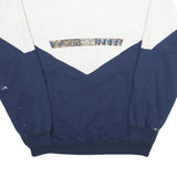 DIN MOE Mens White & Blue Naramata Centre Half Zip XL Cotton Blend Sweatshirt