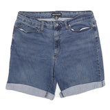 DKNY Womens Denim Blue Shorts UK 12 W32 Casual Cotton Blend Roll-Up Hem