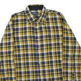 POLO RALPH LAUREN Mens Yellow & Navy Check Shirt M Classic Cotton Blend Long