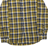 POLO RALPH LAUREN Mens Yellow & Navy Check Shirt M Classic Cotton Blend Long