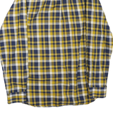 POLO RALPH LAUREN Mens Yellow & Navy Check Shirt M Classic Cotton Blend Long