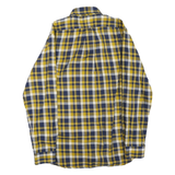 POLO RALPH LAUREN Mens Yellow & Navy Check Shirt M Classic Cotton Blend Long