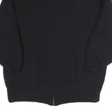 Mens Black Polyester Blend Zip Jacket S Ribbed Collar Rib Knit Pockets