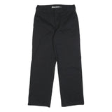 DICKIES Womens Cotton Blend Black Regular Fit Straight Leg Trousers W29 L28