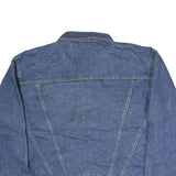 NO STRINGS ATTACHED Mens Blue Denim Jacket L Cotton Classic Button Closure