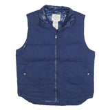 ST JOHNS BAY Womens Blue Puffer Jacket M Polyester Blend Zip Sleeveless