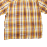 THE NORTH FACE Mens Yellow & Brown Checked Shirt L Casual Cotton Blend Button Up