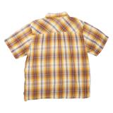 THE NORTH FACE Mens Yellow & Brown Checked Shirt L Casual Cotton Blend Button Up