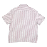 REISS Mens Pink & White Stripe Linen Shirt L Lightweight Summer Casual