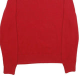 TOMMY HILFIGER Mens Red Plain Crew Neck Basic Knit M Jumper Cotton Blend