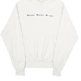 CHAMPION REVERSE WEAVE Mens White Hoodie M Cotton Blend Pullover Hooded