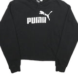 PUMA Womens Black Hoodie L Cotton Blend Pullover Hooded Sweatshirt